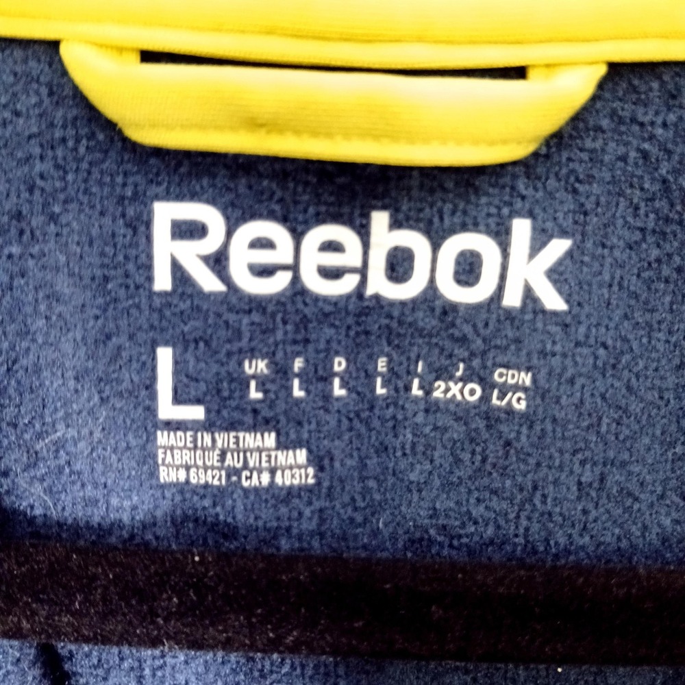 Reebok Sweater‎ Mens Large Blue Quarter Zip PlayWarm Pullover Athletic Top - Picture 8 of 11